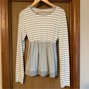 Gray Striped Long Sleeve Shirt